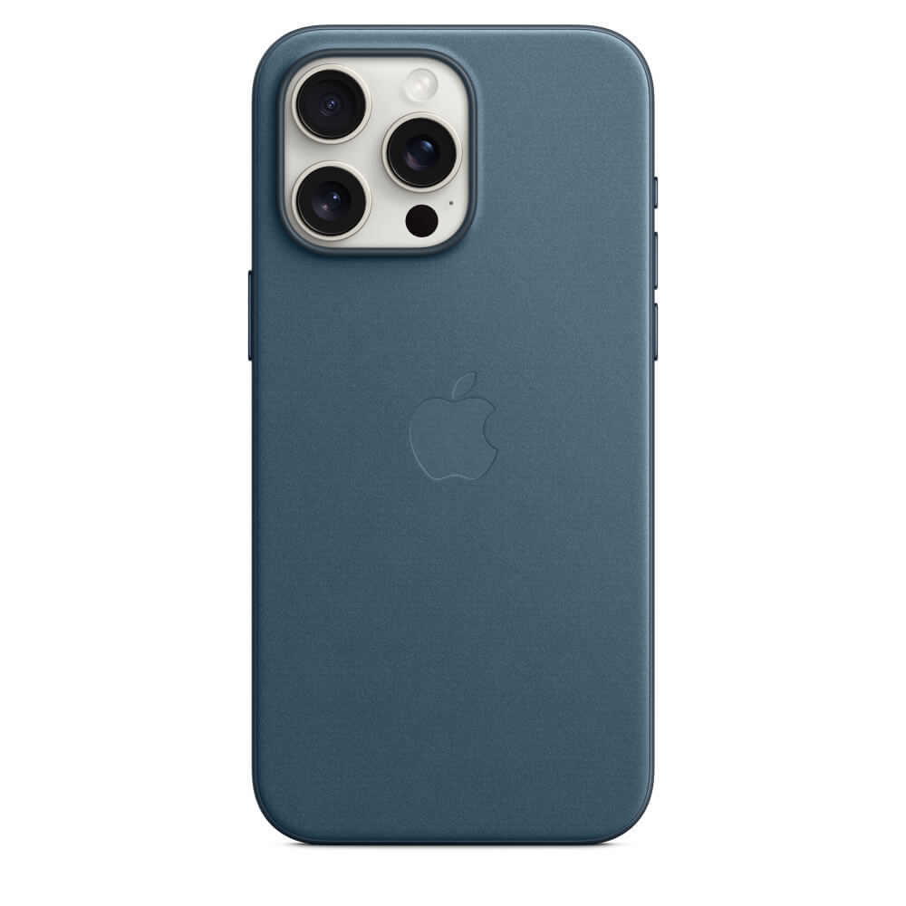 Husa de protectie Apple FineWoven with MagSafe pentru iPhone 15 Pro Max, Pacific Blue