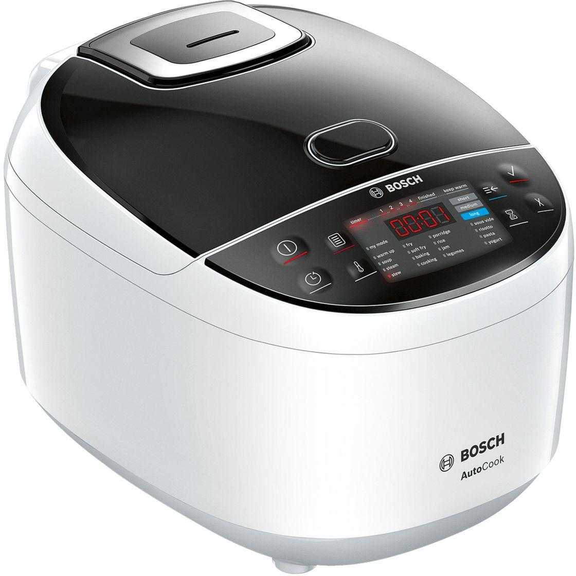  Multicooker Bosch MUC11W12, 900 W, 5 L, 48 programe, Alb/Negru 