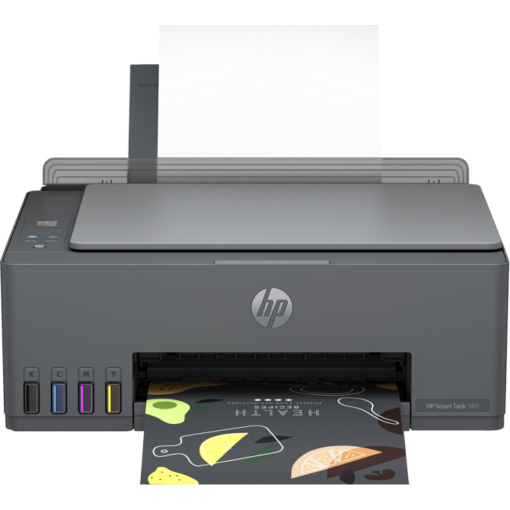 Imprimanta Multifunctionala Inkjet Color HP Smart Tank 581 All-in-One (4A8D4A), A4, USB, Wi-Fi, Gri