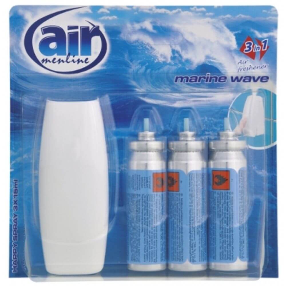 Odorizant Spray AIR Marine Wave, cu 3 Rezerve, 3x15 ml