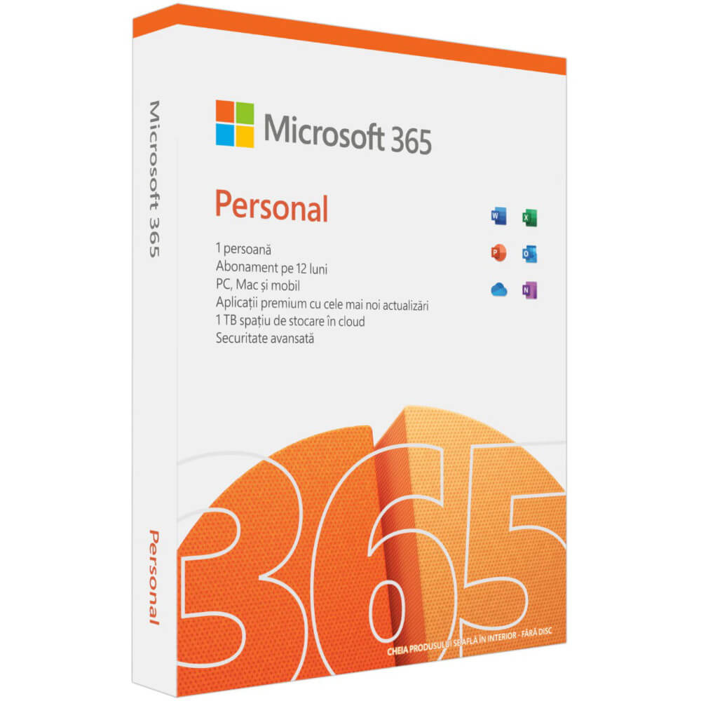 Office Microsoft M365 Personal, Engleza, licenta 1 an, 1 utilizator, retail