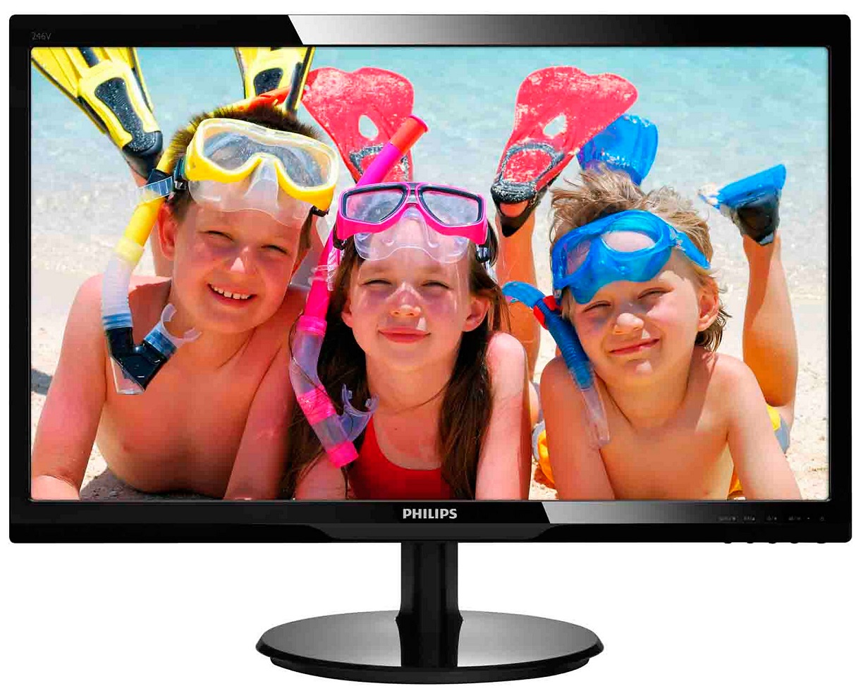  Monitor LED Philips 24", Full HD, DVI, Negru, 246V5LSB/00 