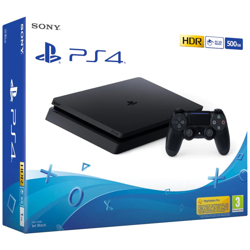 Consola Sony PS4 Slim (PlayStation 4), 500GB, Negru