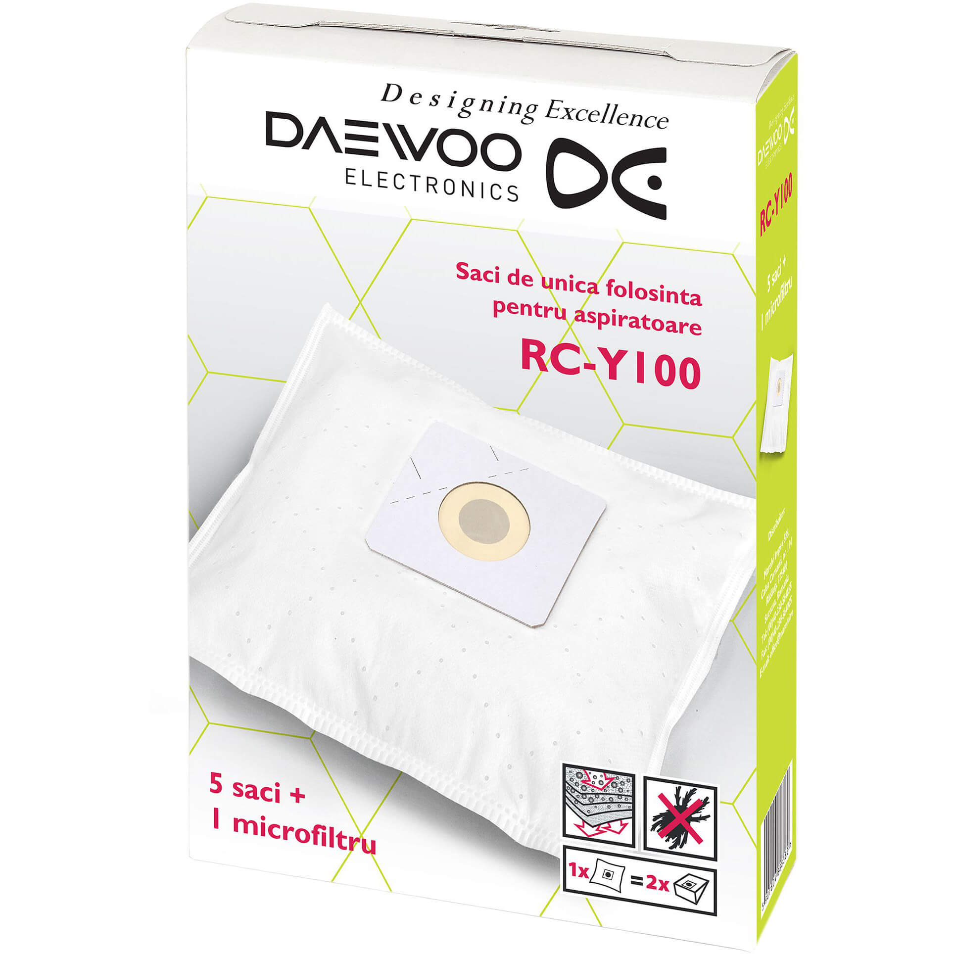 Set saci de aspirator + 1 microfiltru Daewoo RC-Y100