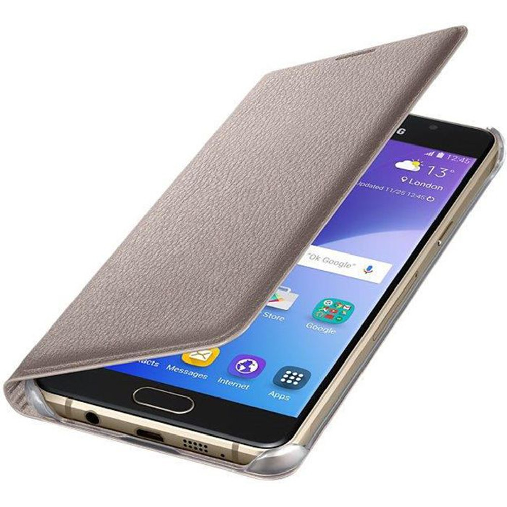 Husa Flip Wallet Samsung pentru Galaxy A5 2016, Auriu