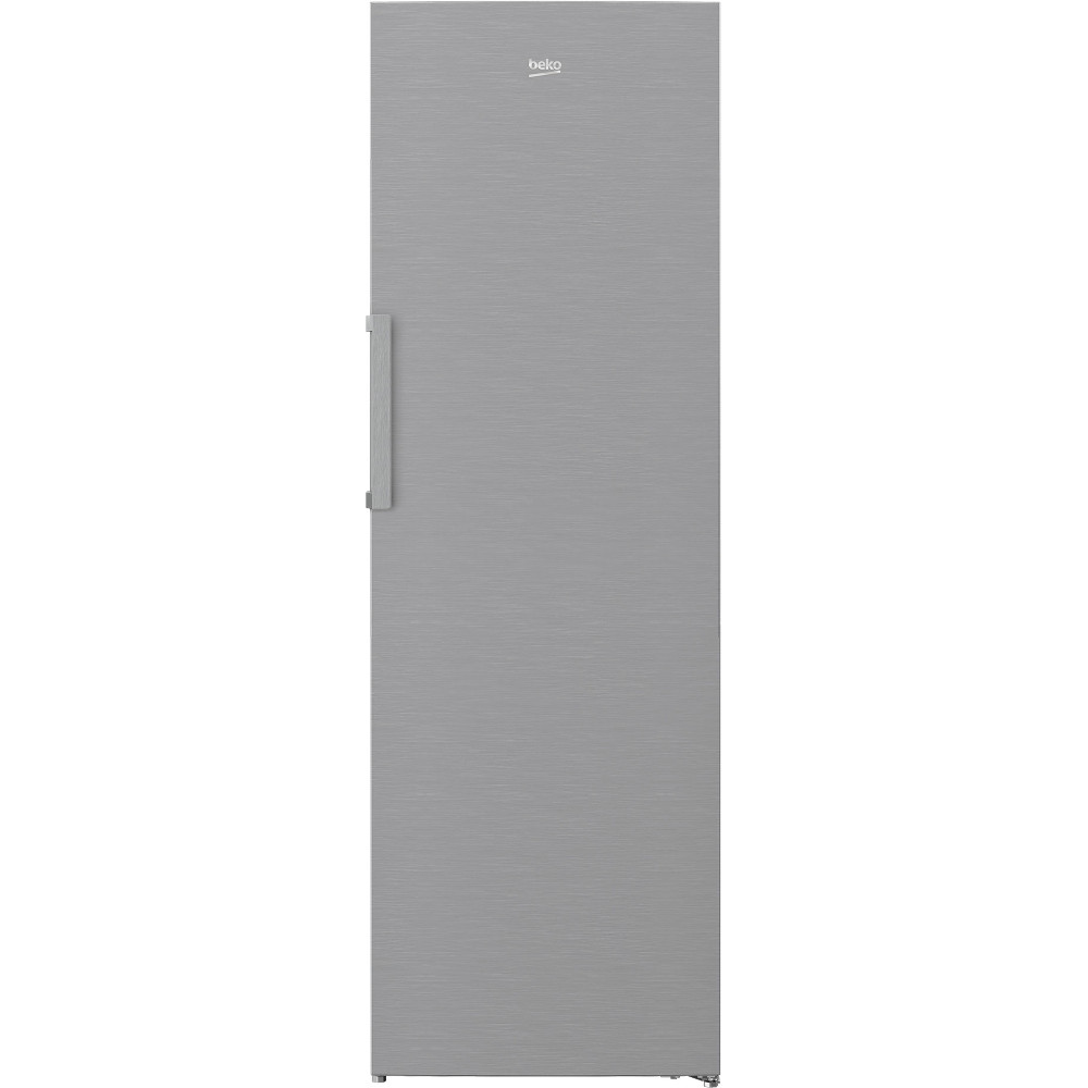  Congelator vertical Beko RFNE312K31XBN, 282 l, NoFrost, Safety Glass, Termostat reglabil, Compartiment congelare rapida, Tava gheata, Usa reversibila, Clasa F, H 185 cm, Argintiu 