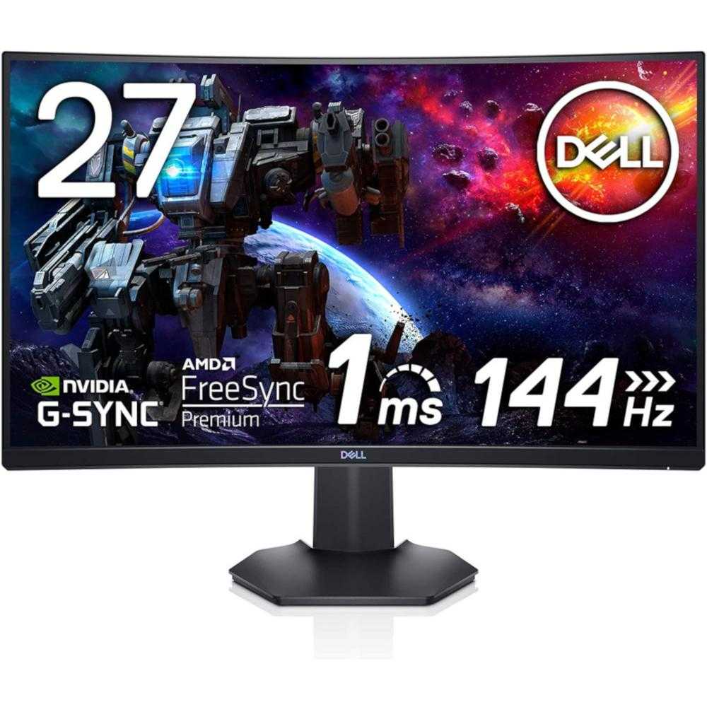  Monitor curbat gaming LED Dell S2721HGF, 27", Full HD, 144Hz, DisplayPort, Negru 