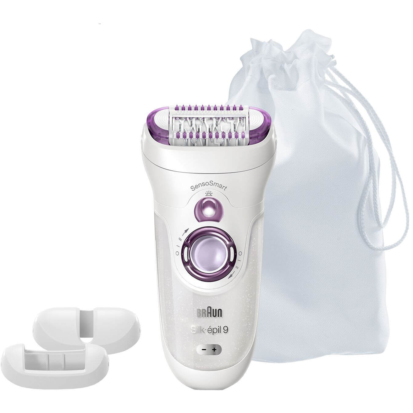 Epilator Braun Se9700 Sensosmart, 40 Pensete, 2 Viteze, Umed/uscat, Alb/mov