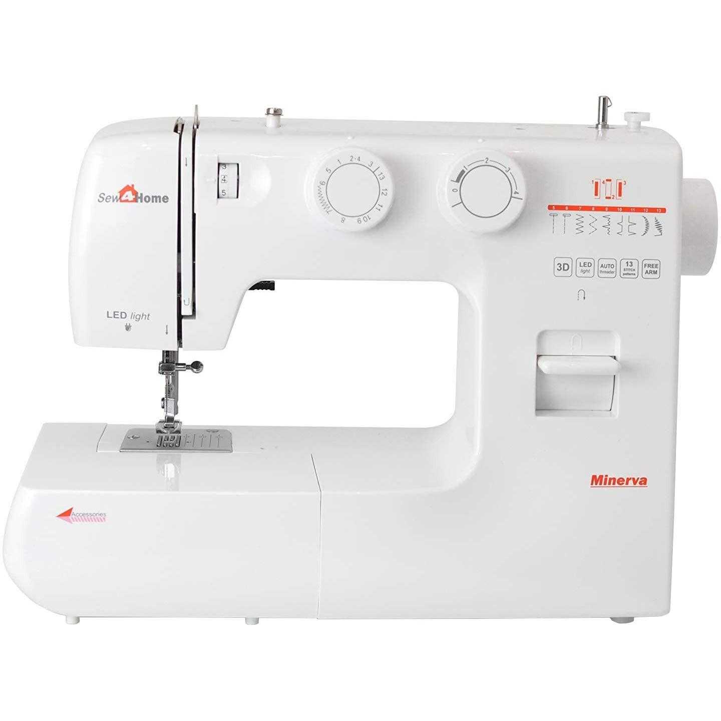  Masina de cusut electromecanica Minerva SEW4HOME, 13 programe, 800 imp/min, Alb 