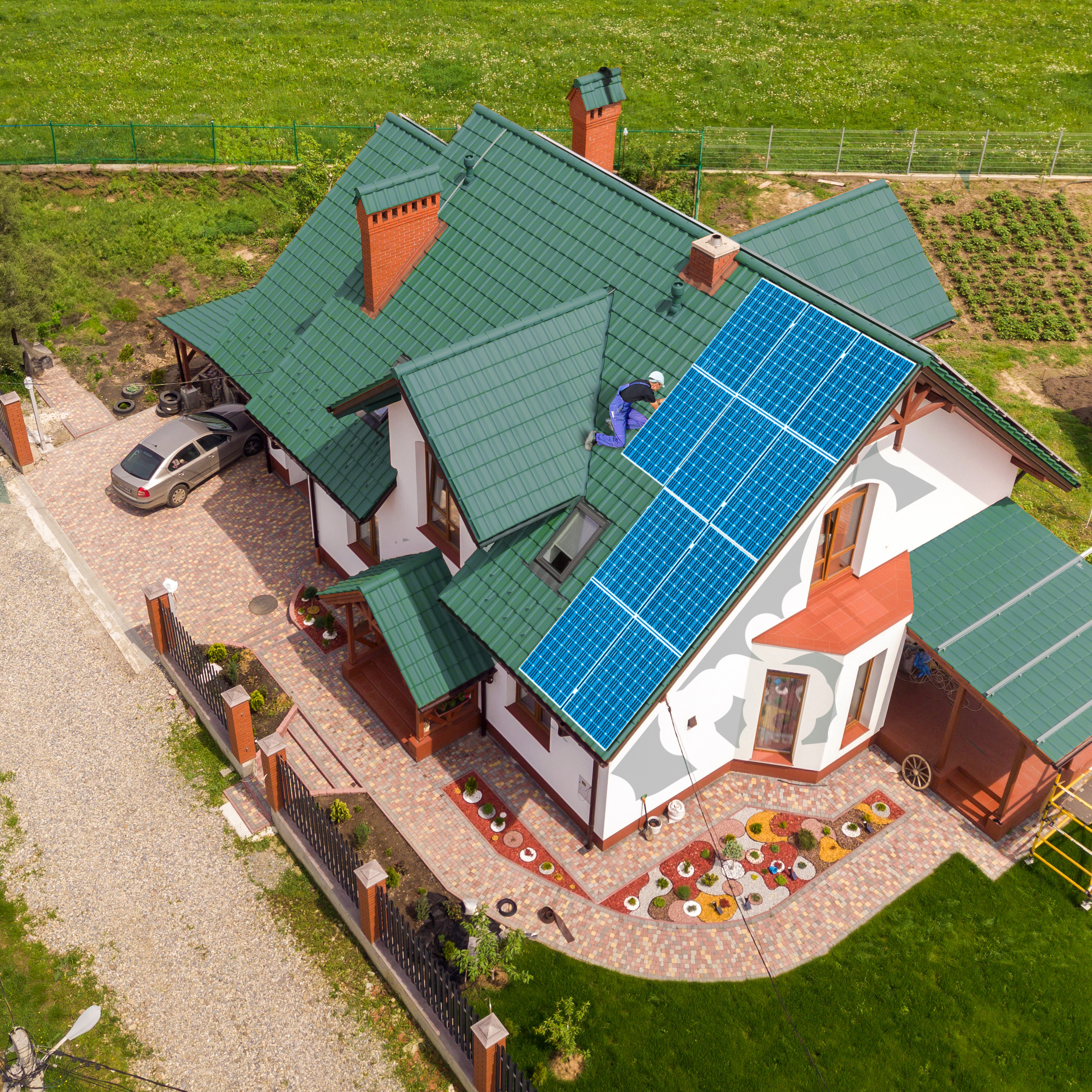 Sistem panouri fotovoltaice COMPLET, Montaj si suport dosar prosumator inclus, 3 kWp, Monofazat HIBRID, Stocare 3,3kw, Persoana juridica TVA 19%