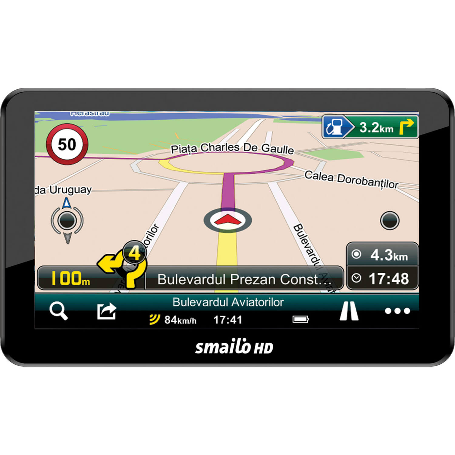 Navigatie GPS Smailo HD 7 FEU LMU, Full Europe + Update gratuit al hartilor pe viata