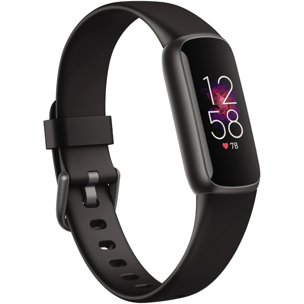  Smartband fitness Fitbit Luxe, Amoled, Autonomie pana la 5 zile, Rezistenta la apa, Negru/Gri grafit 
