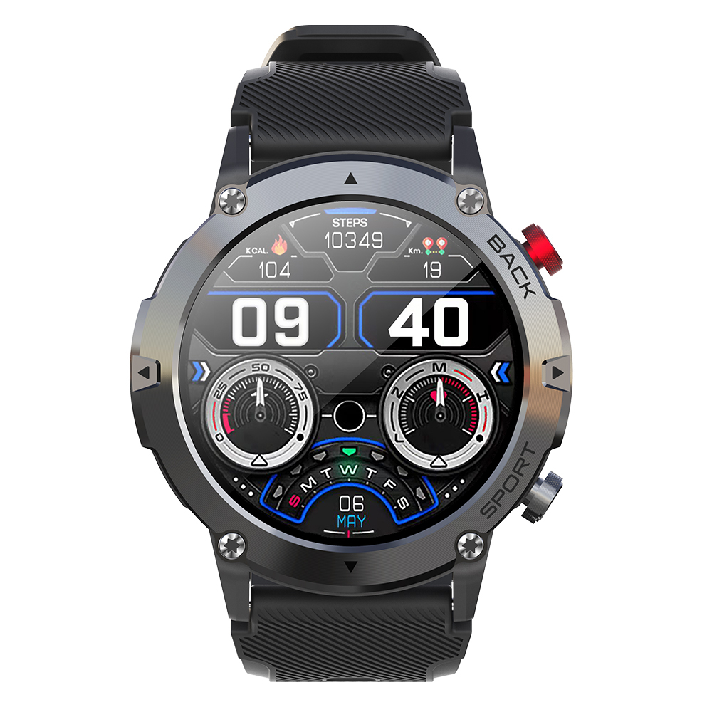 Smartwatch Isen C21 Pro Negru, 1.32 Inch, Apel Bluetooth, Bluetooth 5.0, Ritm Cardiac, Spo2, 19 Sporturi, Ip68, 300mah