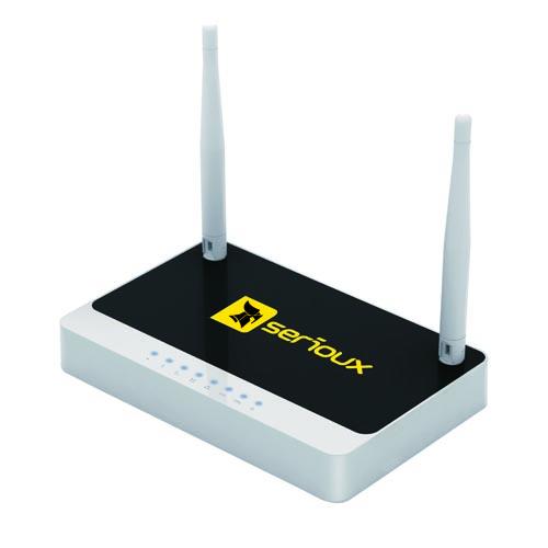  Router Wireless-N Serioux SRX-WR300WH, 2 antene, Negru/Alb 