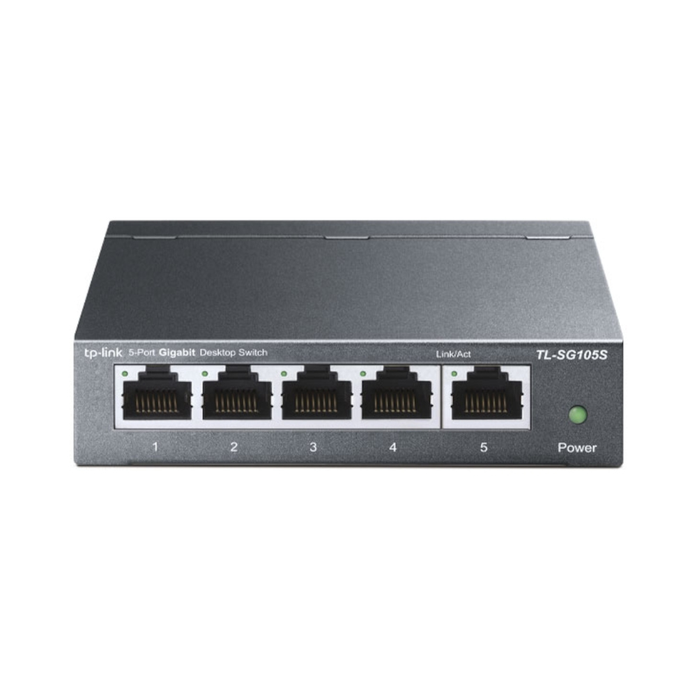 Switch TP-Link TL-SG105S, 5 porturi, 10/100/1000 Mbps, Gri