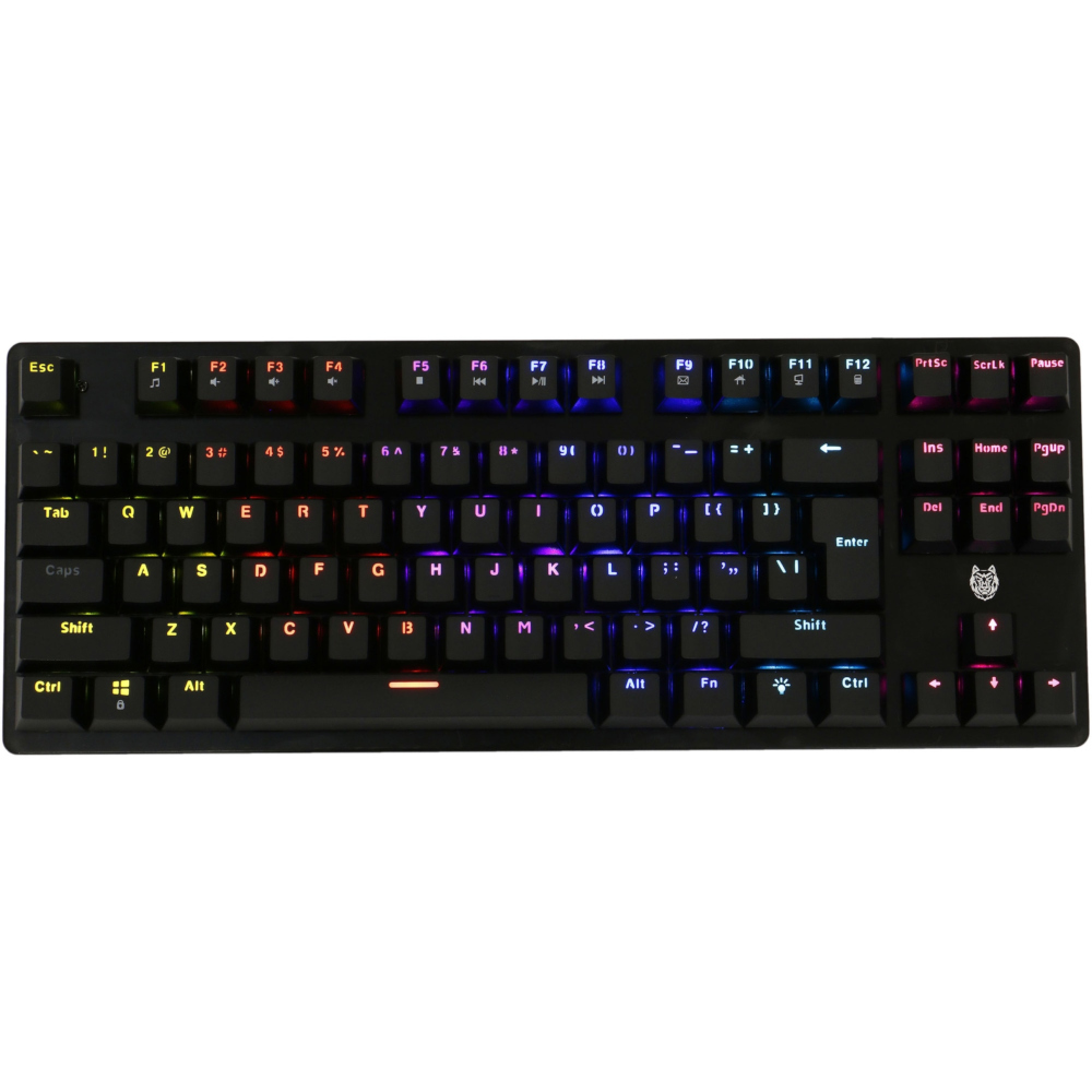  Tastatura gaming mecanica A+ K75, Iluminare rainbow, Negru 