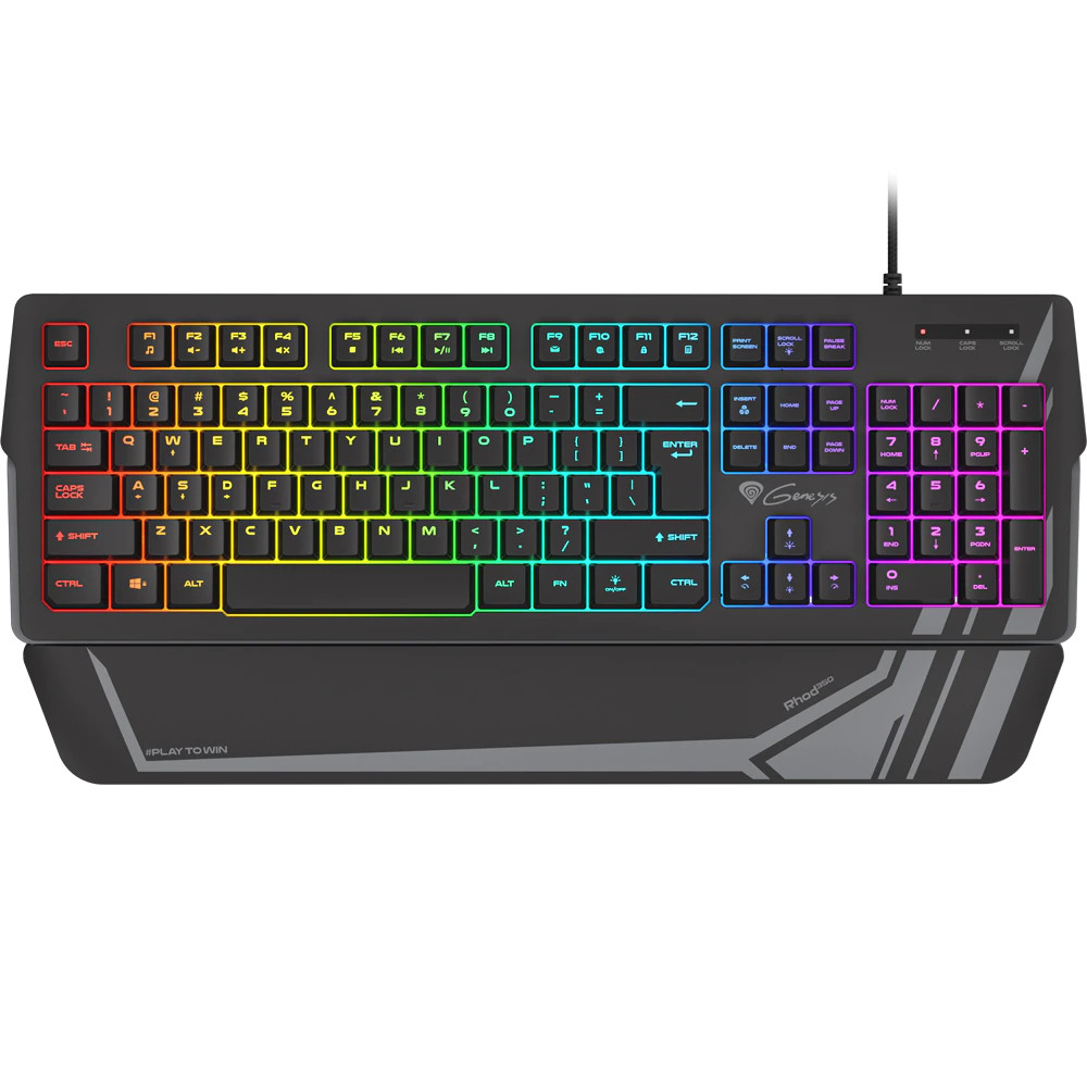 Tastatura gaming Genesis Rhod 350 RGB, Iluminare RGB, USB, cu fir, Layout US, Negru