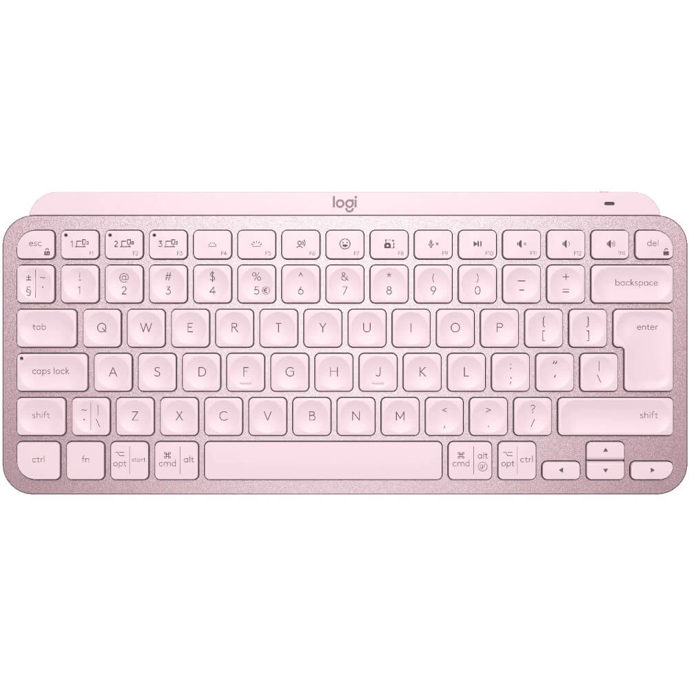 Tastatura Wireless Logitech Mx Keys Mini Minimalist, Iluminata, Rose