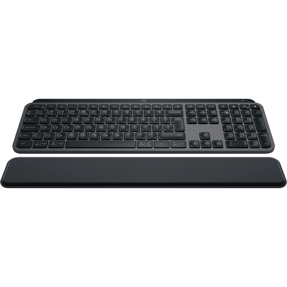 Tastatura wireless Logitech MX Keys S Plus Palm Rest, Graphite
