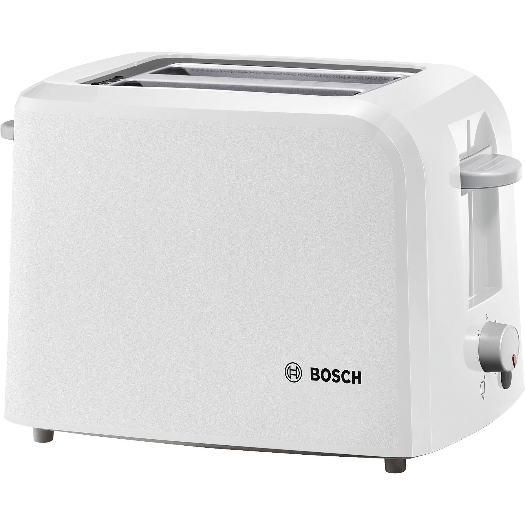 Prajitor de paine Bosch TAT3A011, 980 W, 2 felii, Alb/Gri