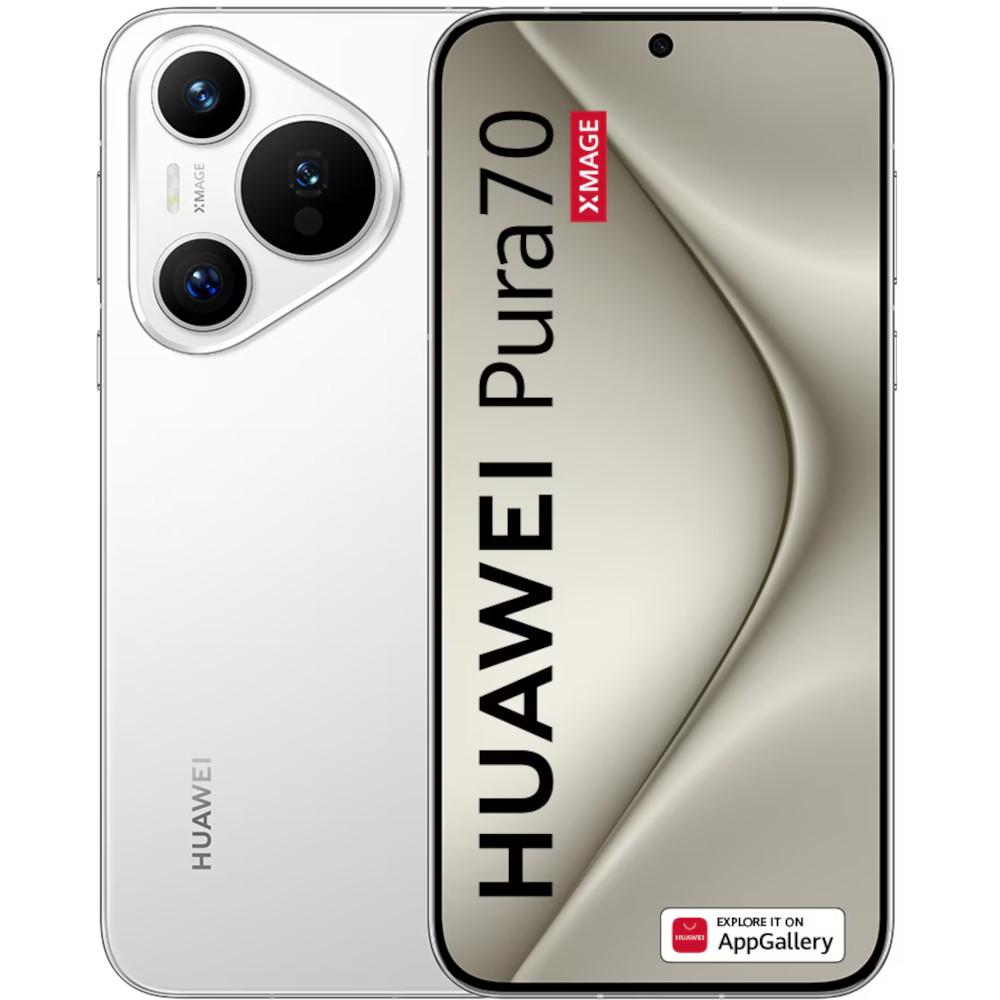 Telefon mobil Huawei Pura 70, 256GB, 12GB RAM, Dual SIM, Alb