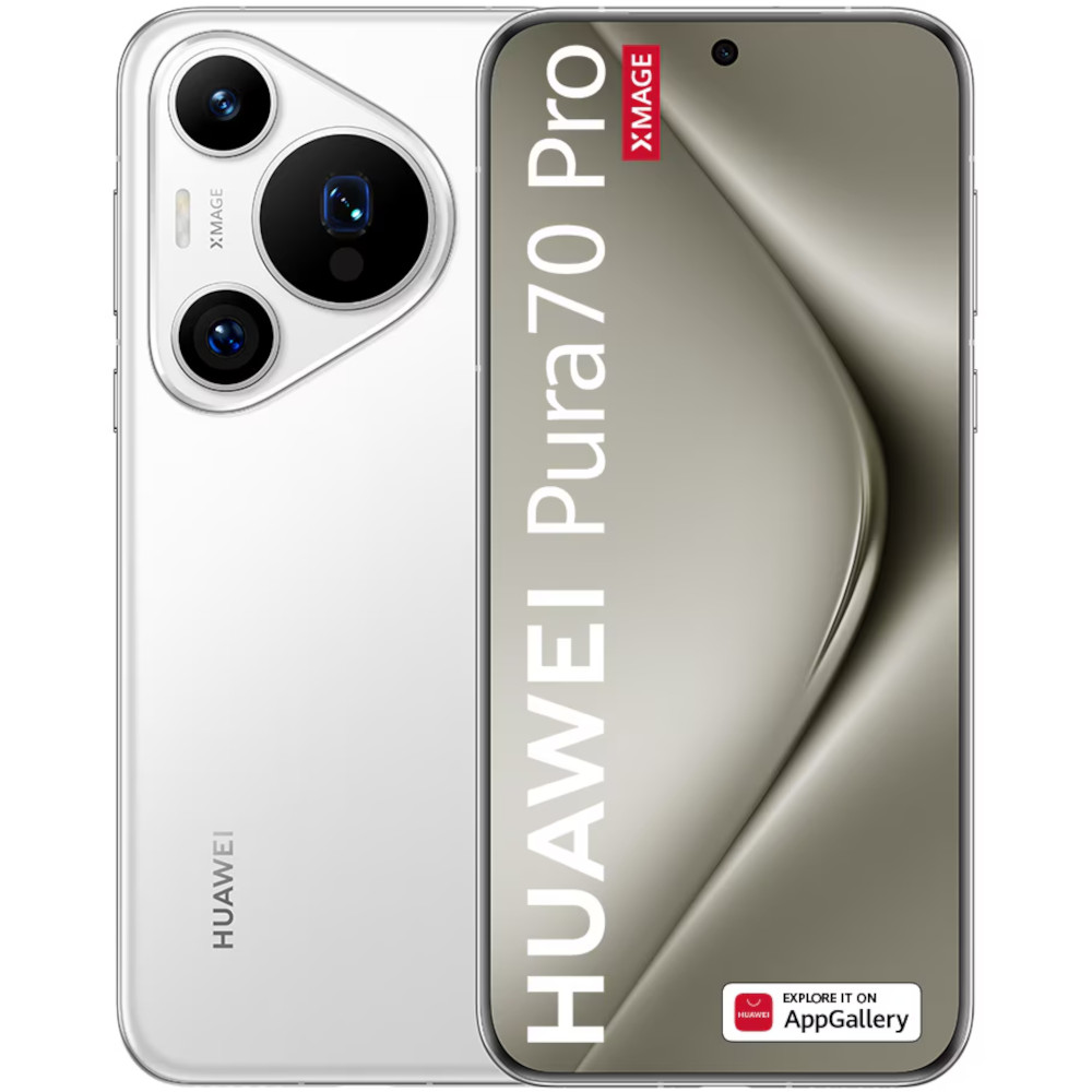 Telefon mobil Huawei Pura 70 Pro, 512GB, 12GB RAM, Dual SIM, Alb