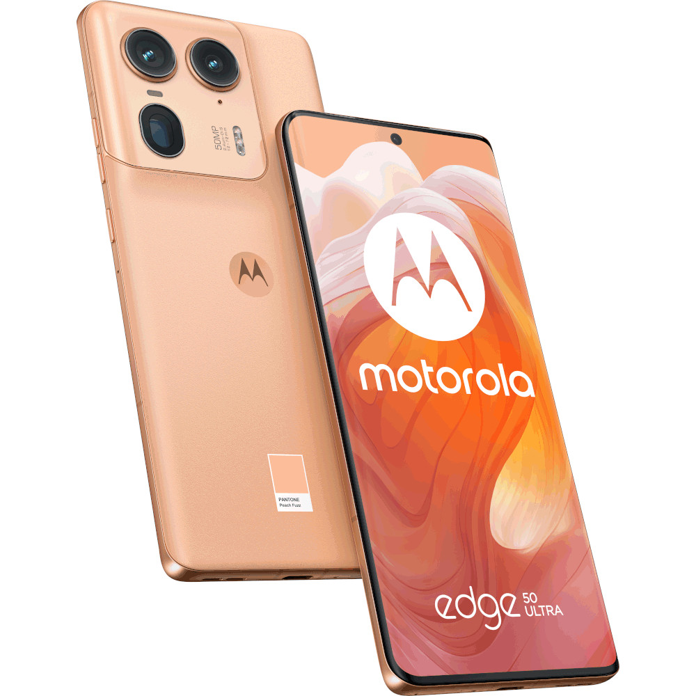 Telefon mobil Motorola Edge 50 Ultra 5G, 1TB, 16GB RAM, Dual SIM, Peach Fuzz