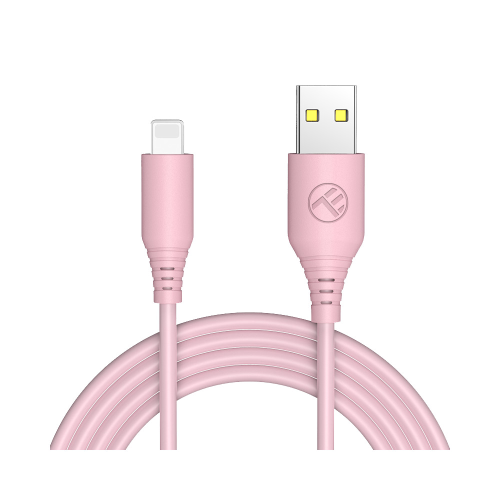 Cablu de date Tellur TLL155399, USB-A, compatibil iPhone, 1m, Roz