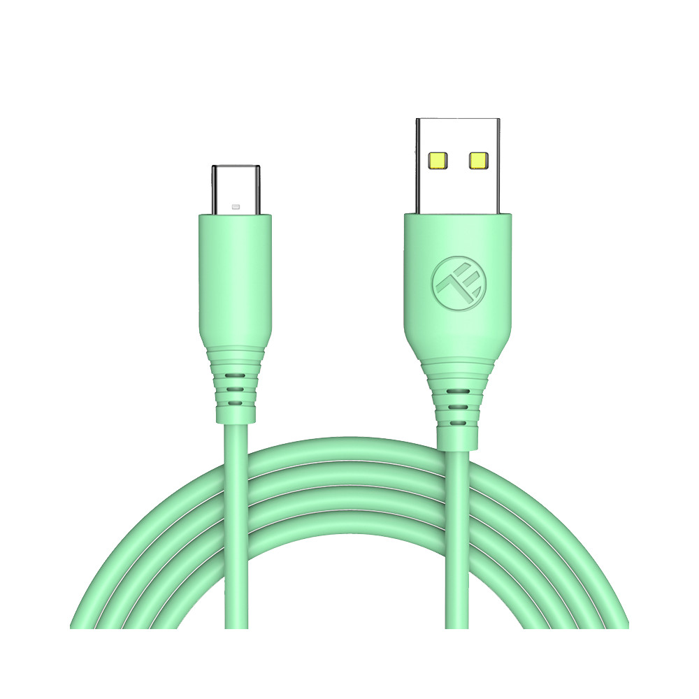  Cablu de date Tellur TLL155401, USB-A - Type-C, 1m, Verde 