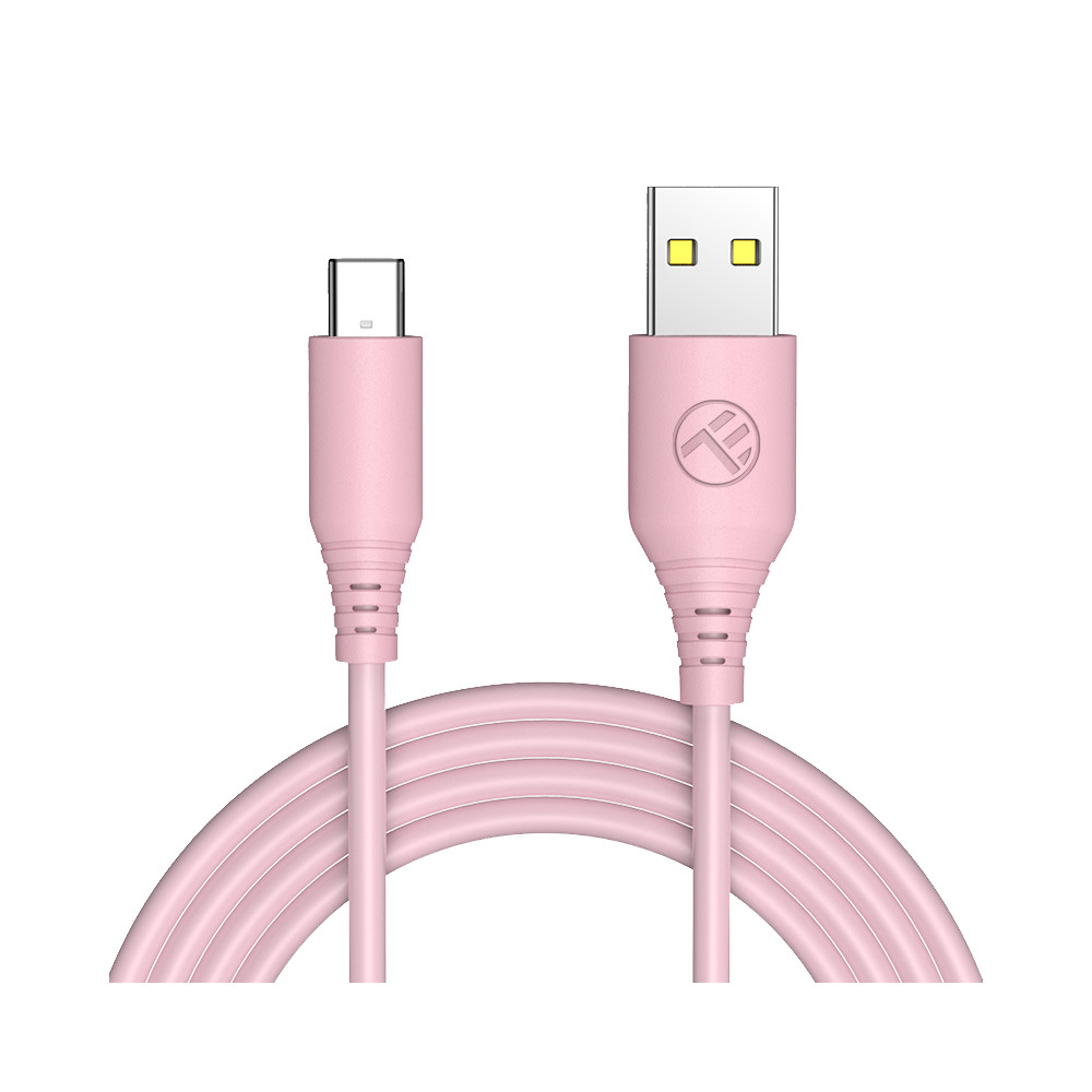 Cablu de date Tellur TLL155402, USB-A - Type-C, 1m, Roz
