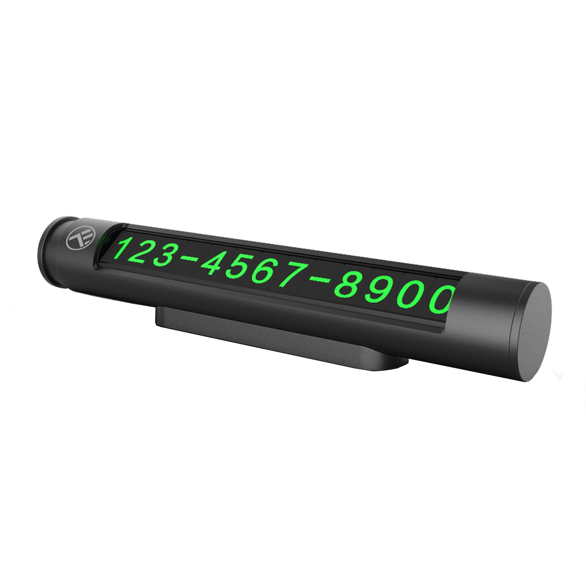 Suport Numar Telefon Tellur, 2 Numere, Metalic, Negru