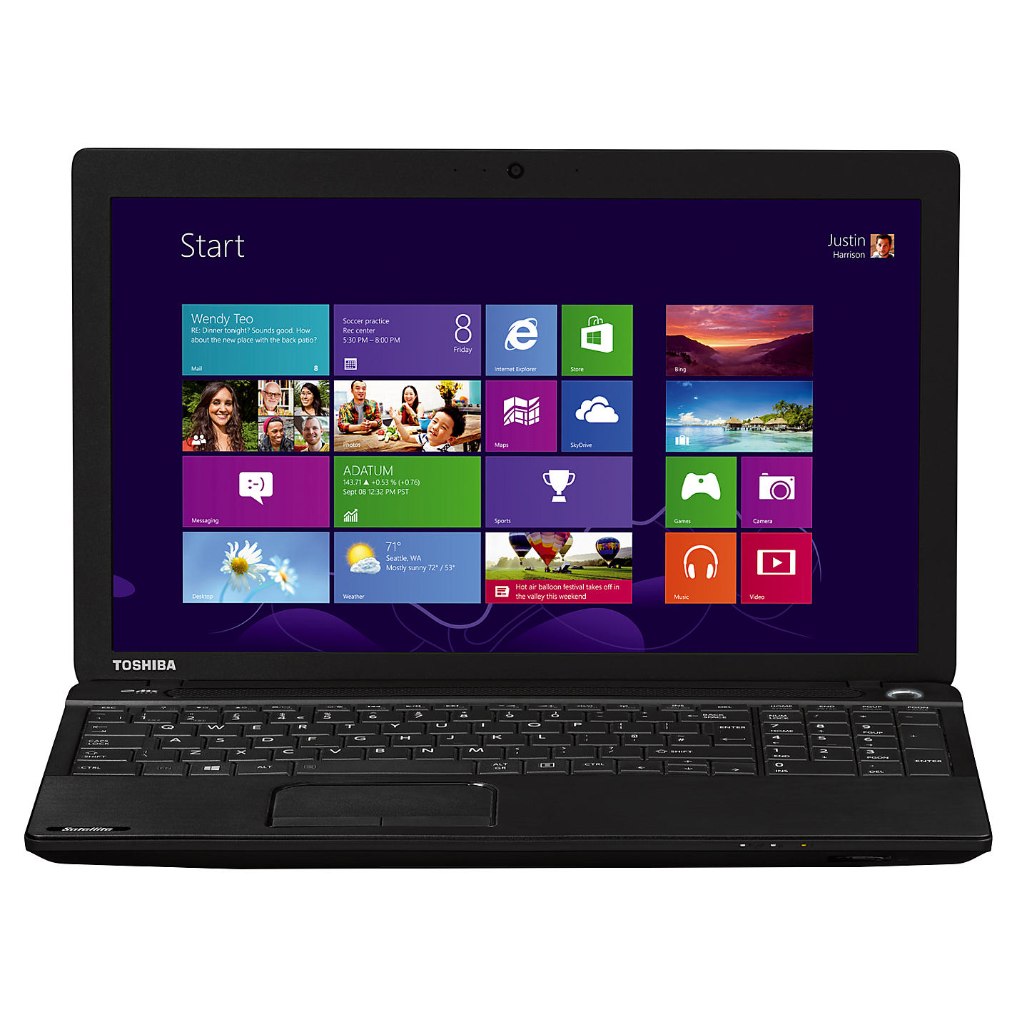  Laptop Toshiba C50-B-158, Intel Celeron N2840, 2GB DDR3, HDD 500GB, Intel HD Graphics, Windows 8 