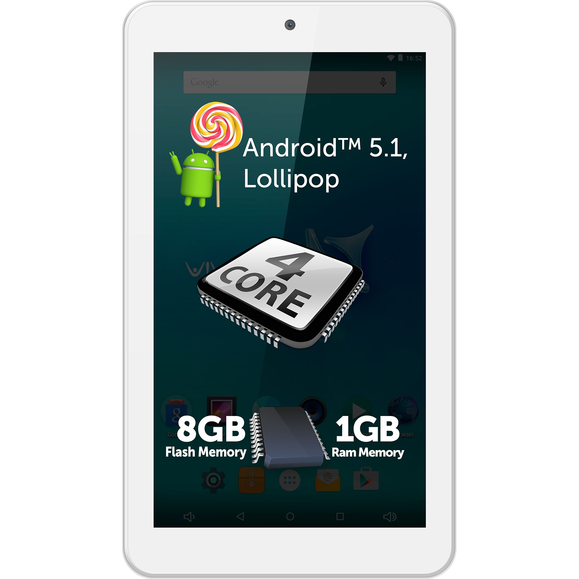  Tableta Allview Viva C701, 7", 8GB, Quad-Core, Alb 