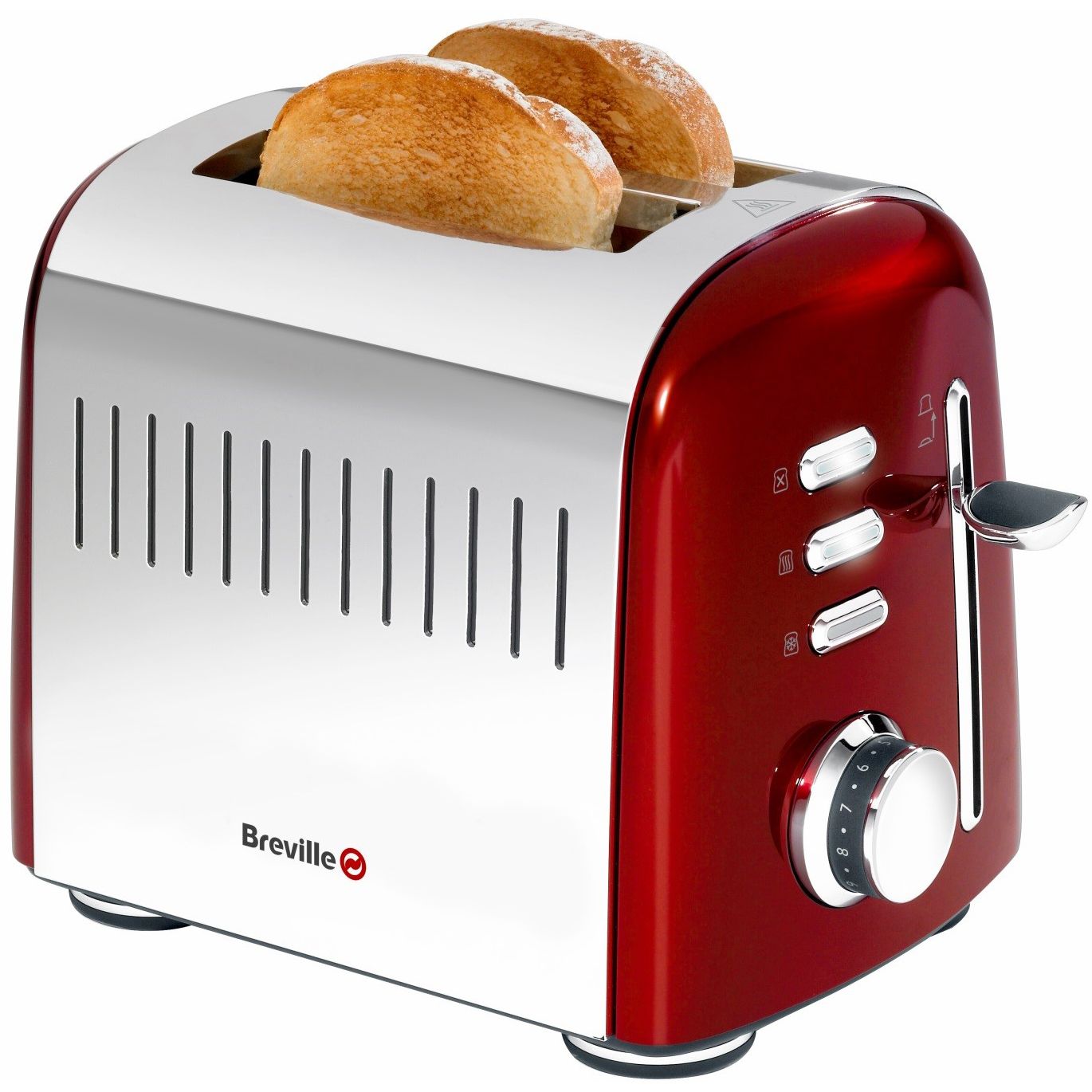  Prajitor de paine Breville VTT513X-01, 850 W, 2 felii de paine, Argintiu/Rosu 