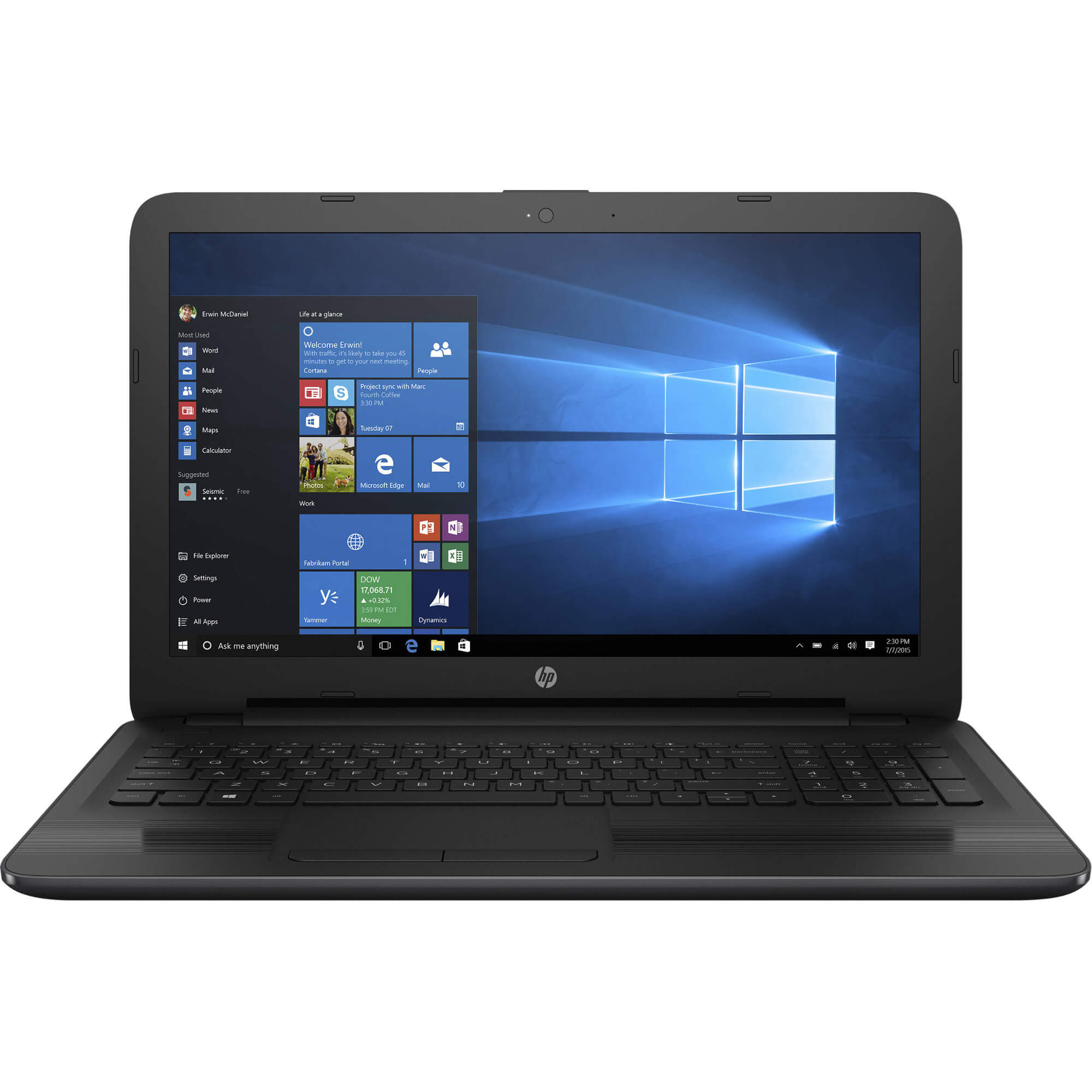  Laptop HP 250 G5, Intel Core i7-6500U, 8GB DDR4, HDD 1TB, Intel HD Graphics, Windows 10 Pro 