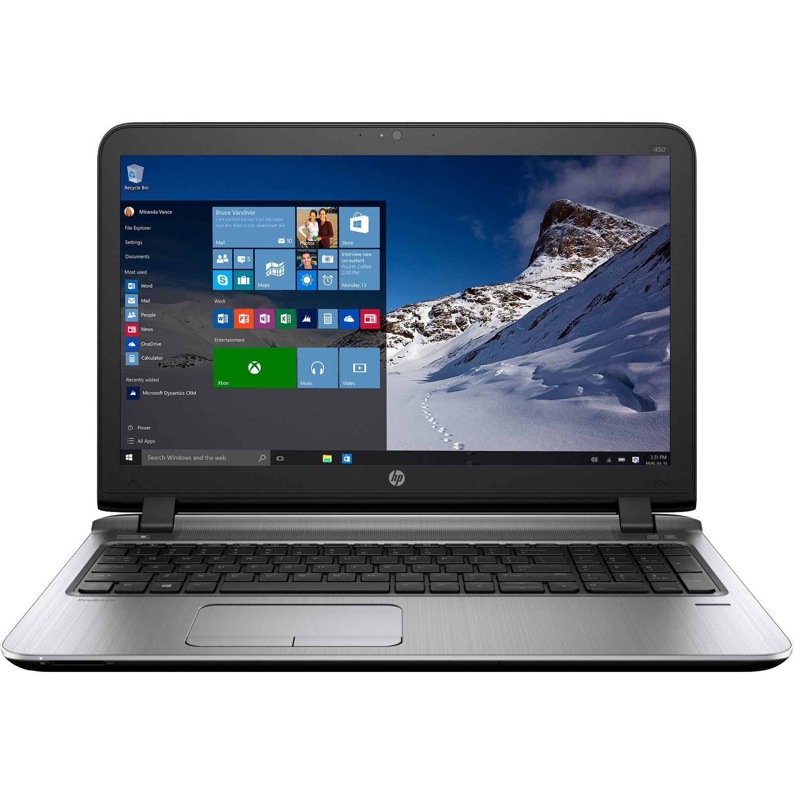 Laptop HP Probook 450 G3, Intel Core i3-6100U, 4GB DDR4, HDD 500GB, Intel HD Graphics, Windows 10 Pro