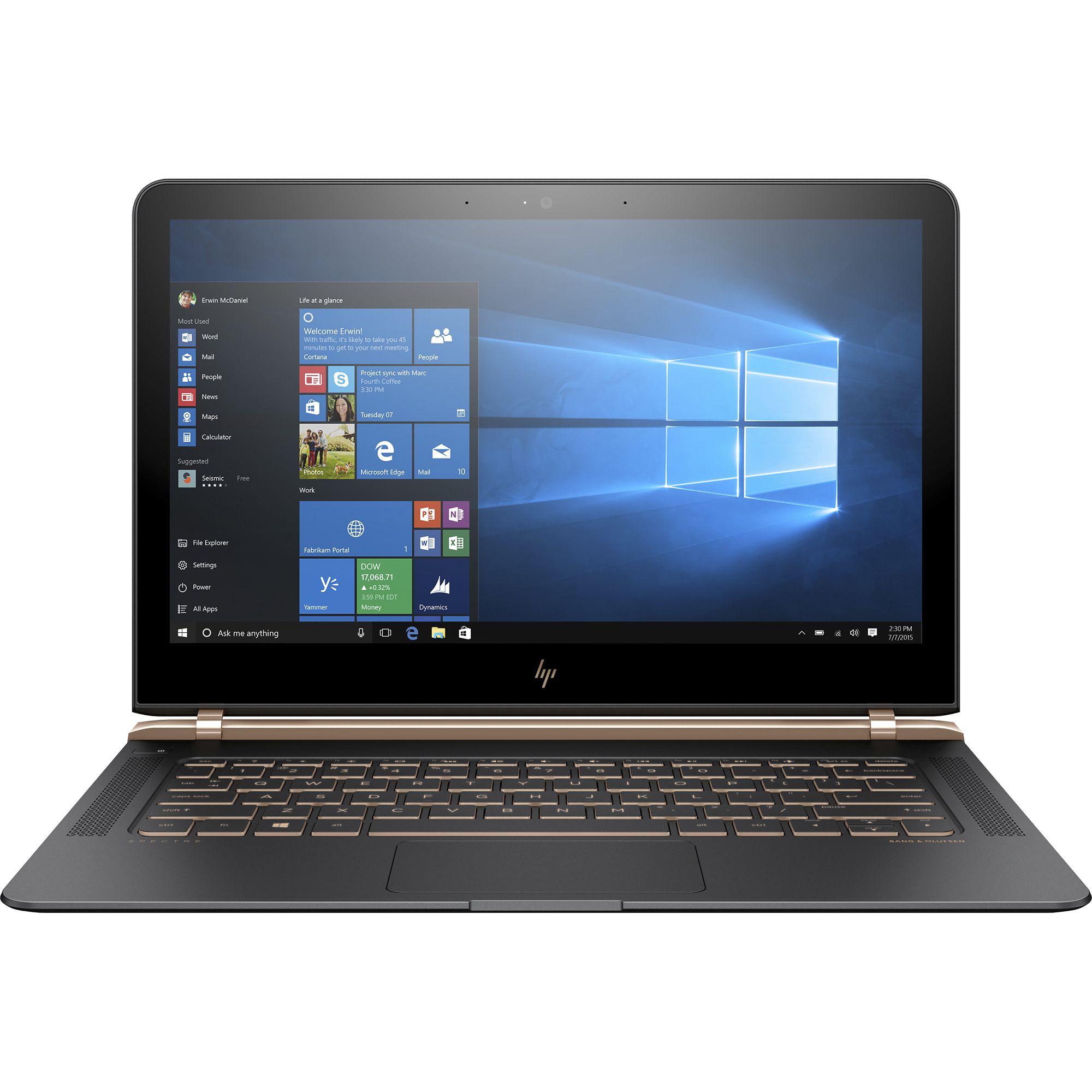  Laptop HP Spectre 13-V000NQ, Intel Core i7-6500U, 8GB DDR3, SSD 256GB, Intel HD Graphics, Windows 10 Home 