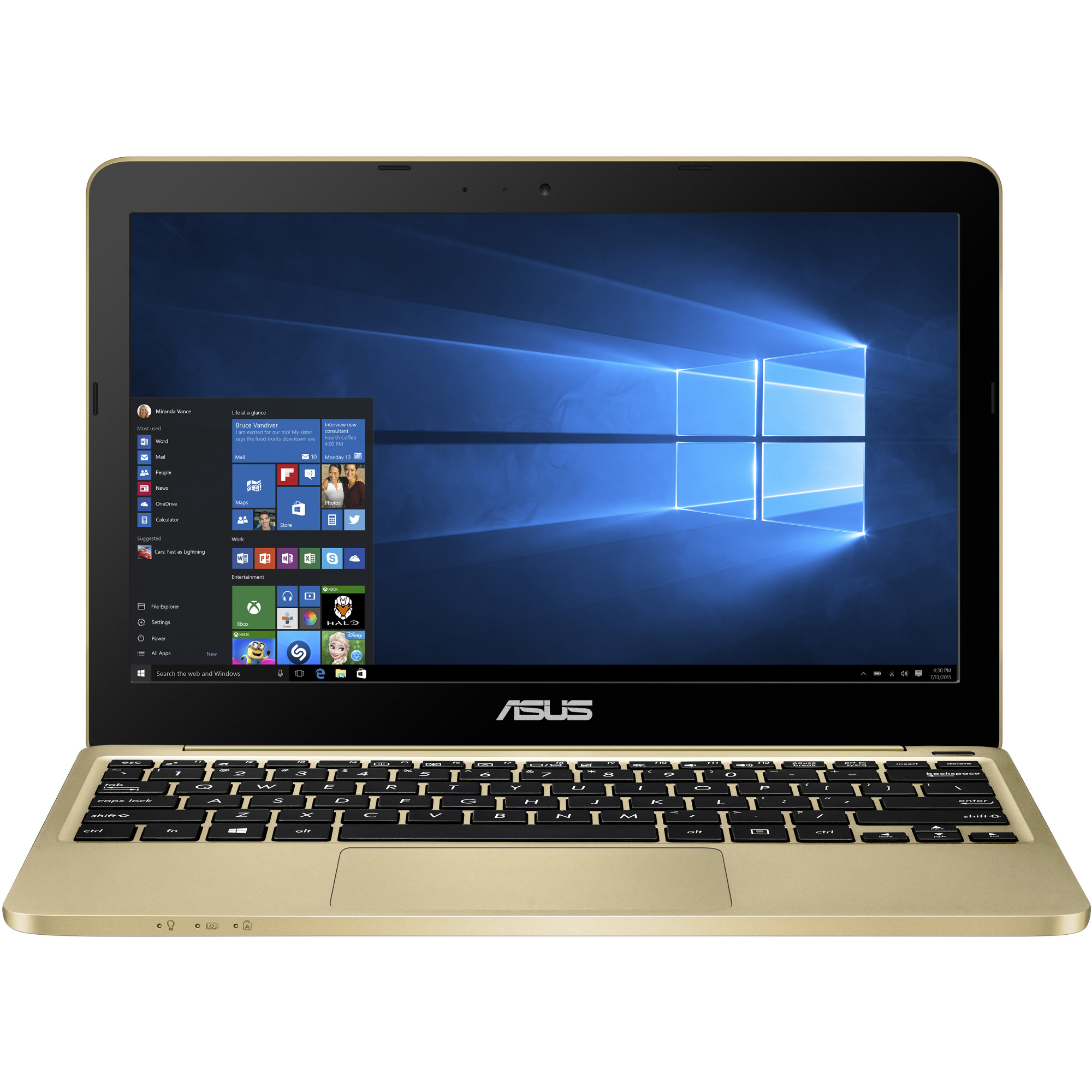  Laptop Asus X205TA, Intel Atom Z3735F, DDR3 2GB, eMMC 32GB + SD 32GB, Intel HD Graphics, Windows 10 