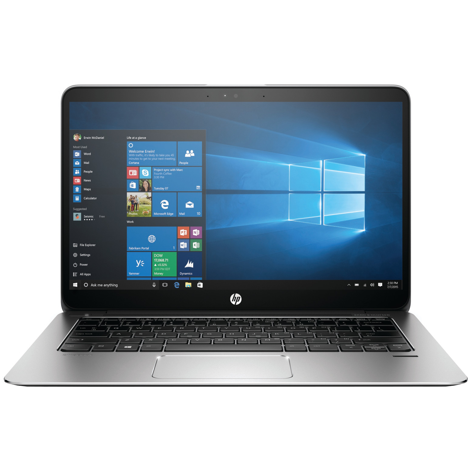 Laptop HP EliteBook Folio 1030 G1, Intel Core M7-6Y75, 16GB DDR3, SSD 512GB, Intel HD Graphics, Windows 10 Pro, Argintiu