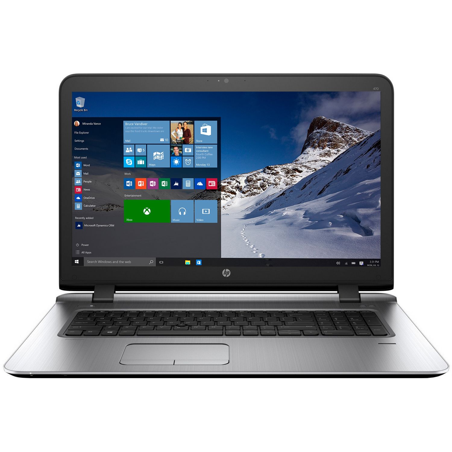 Laptop HP ProBook 470 G3, Intel Core i7-6500U, 8GB DDR4, SSD 256GB, AMD Radeon R7 M340 2GB, Windows 7 Pro + Windows 10 Pro