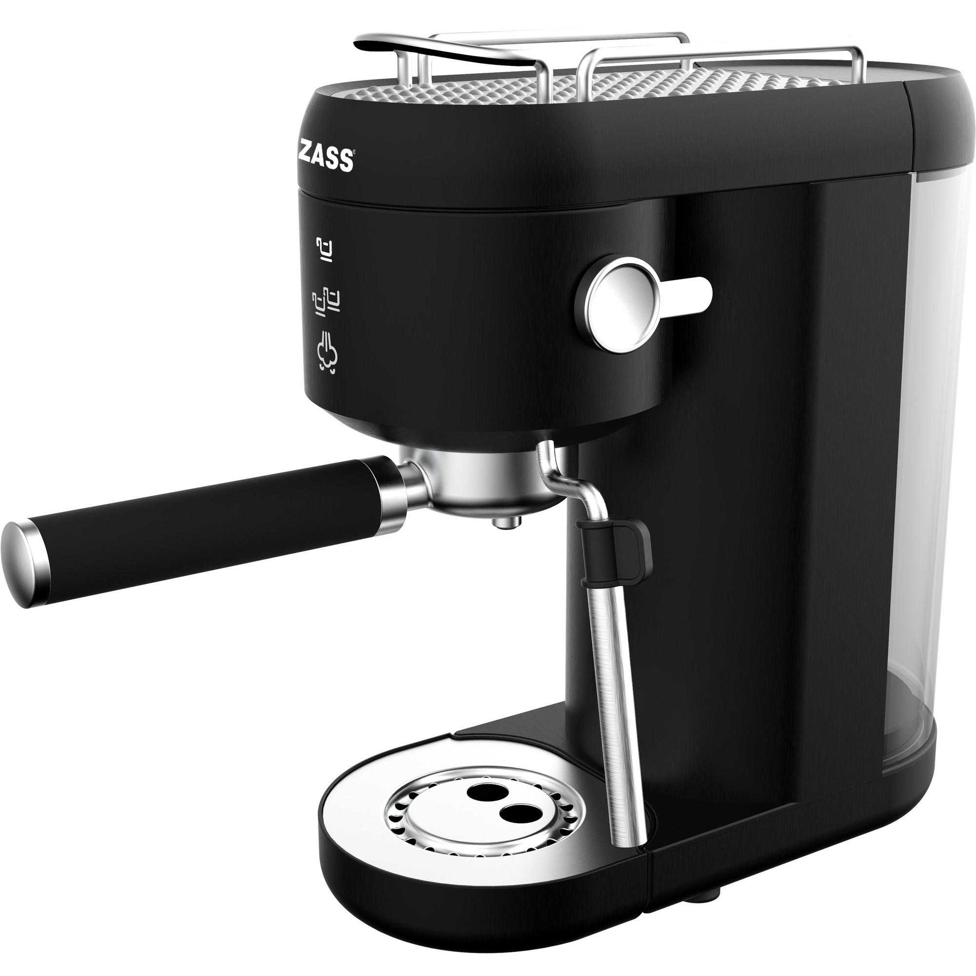 Espressor manual Zass ZEM 09, 1400 W, 1 L, 20 bar, Negru