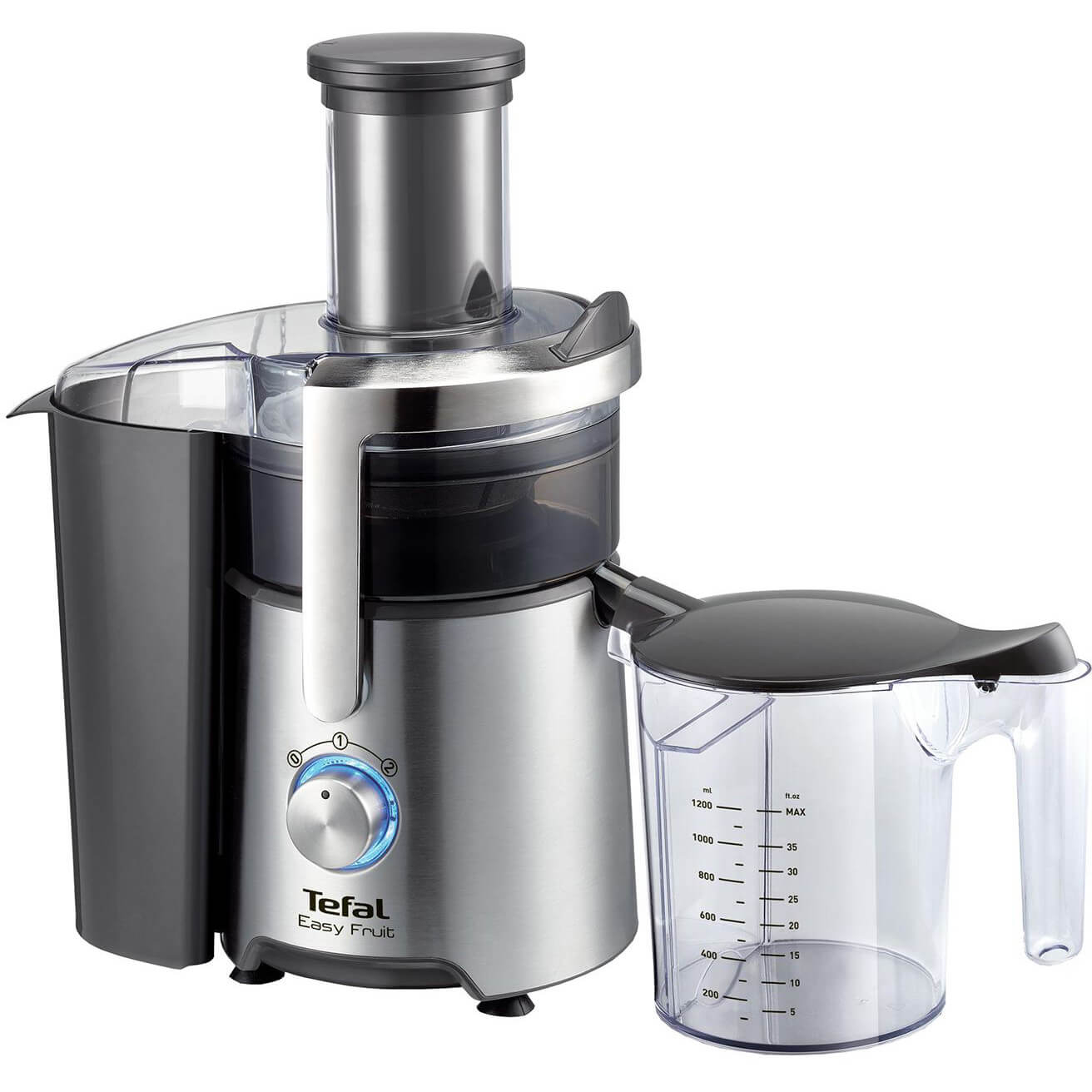  Storcator de fructe si legume Tefal ZE610D38, 800 W, 1.2 l, Argintiu/Negru 