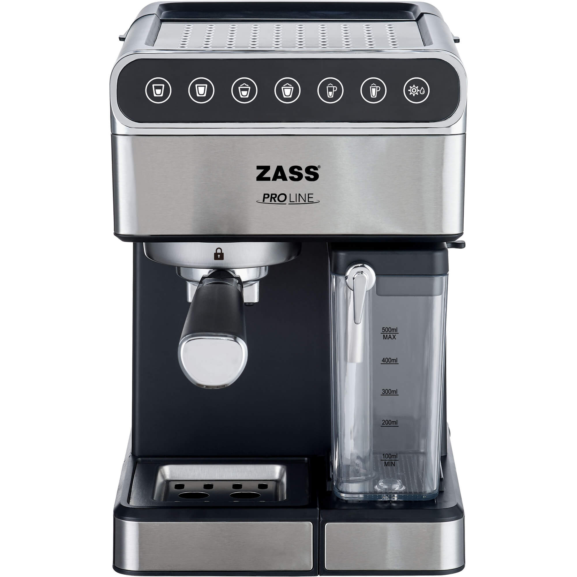  Espressor manual Zass ZEM10, 1350 W, 1.8 L, 16 bar, Argintiu 