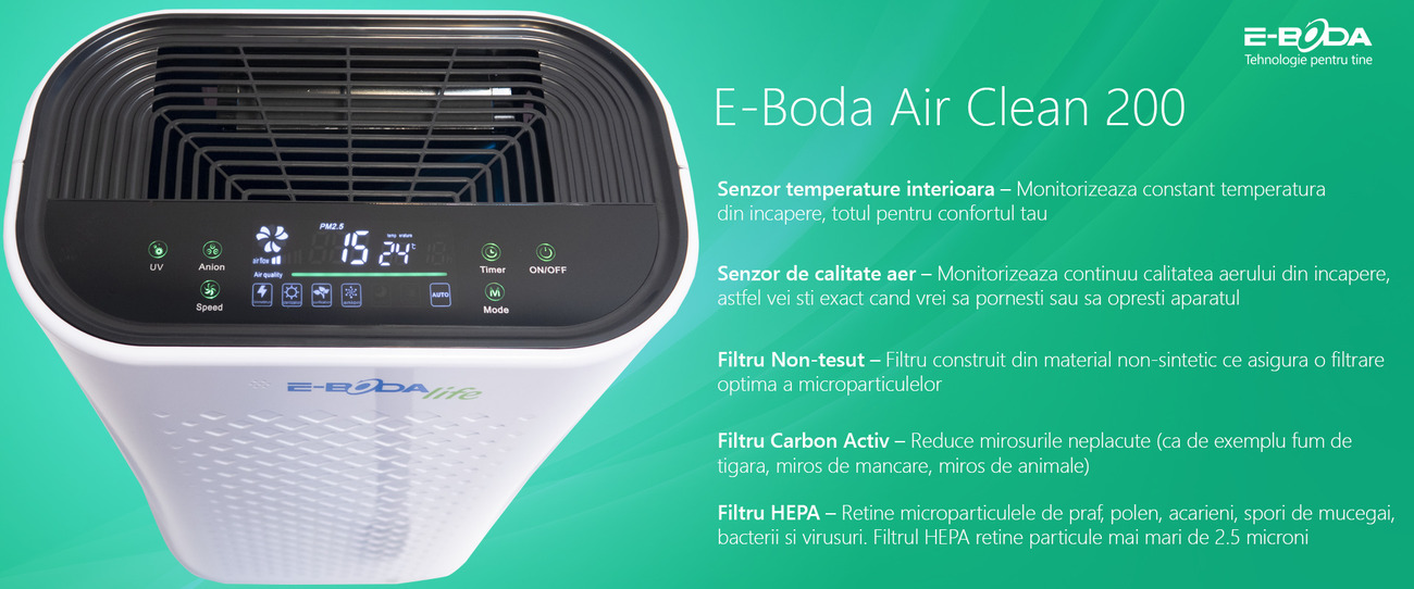 Purificator aer E-Boda Air Clean 200
