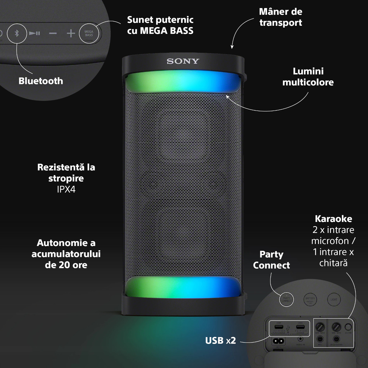 Caracteristici Boxa Sony SRS-XP500