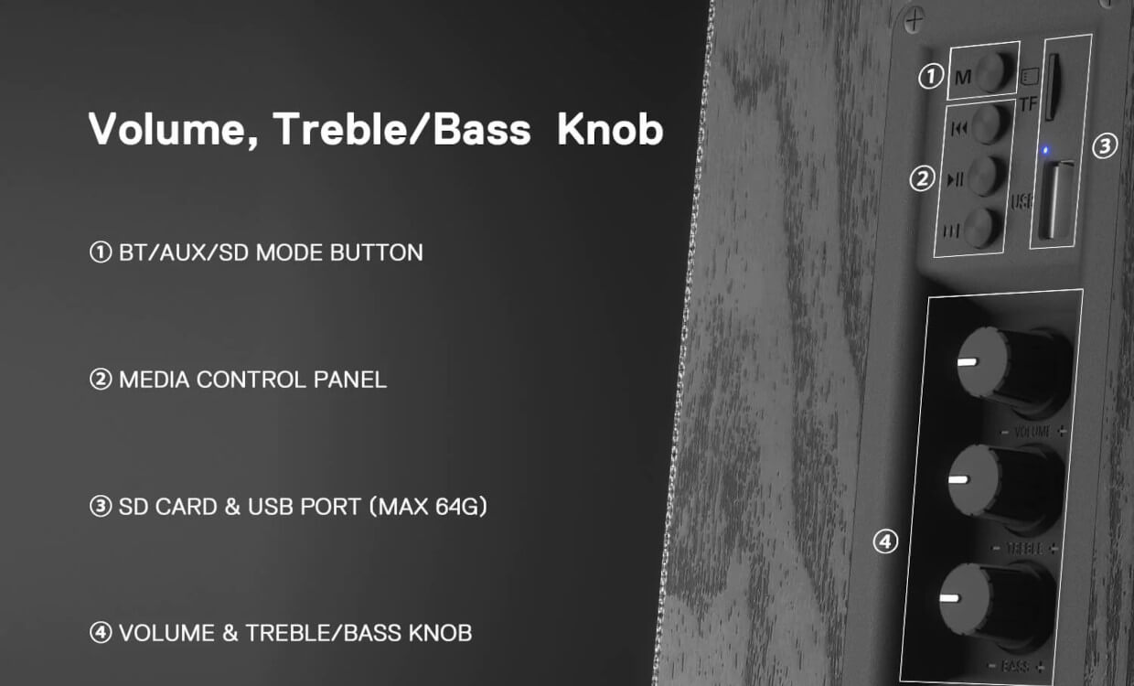 Bass/treble ajustabile