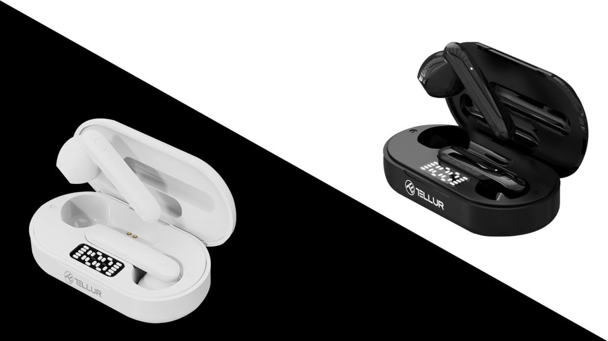 Casti audio In-Ear Tellur Flip, True Wireless, Bluetooth, Negru