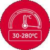 Interval de temperatura extins: 30 °C - 280 °C