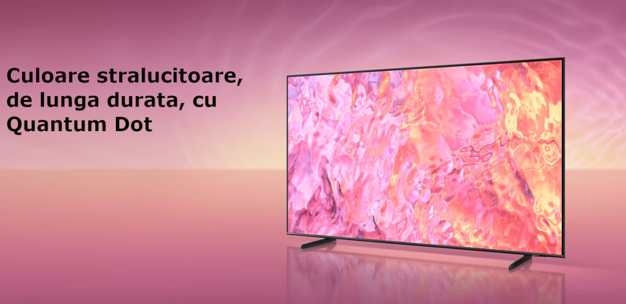 Televizor Smart QLED Samsung 43Q60C, 108 cm, Ultra HD 4K, HDR
