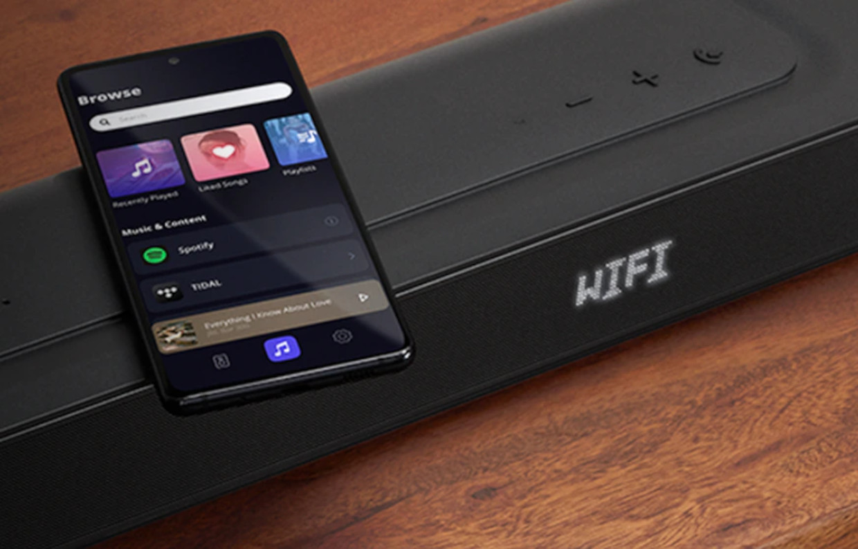 Wi-Fi incorporat cu AirPlay, Alexa Multi-Room Music si Chromecast built-in